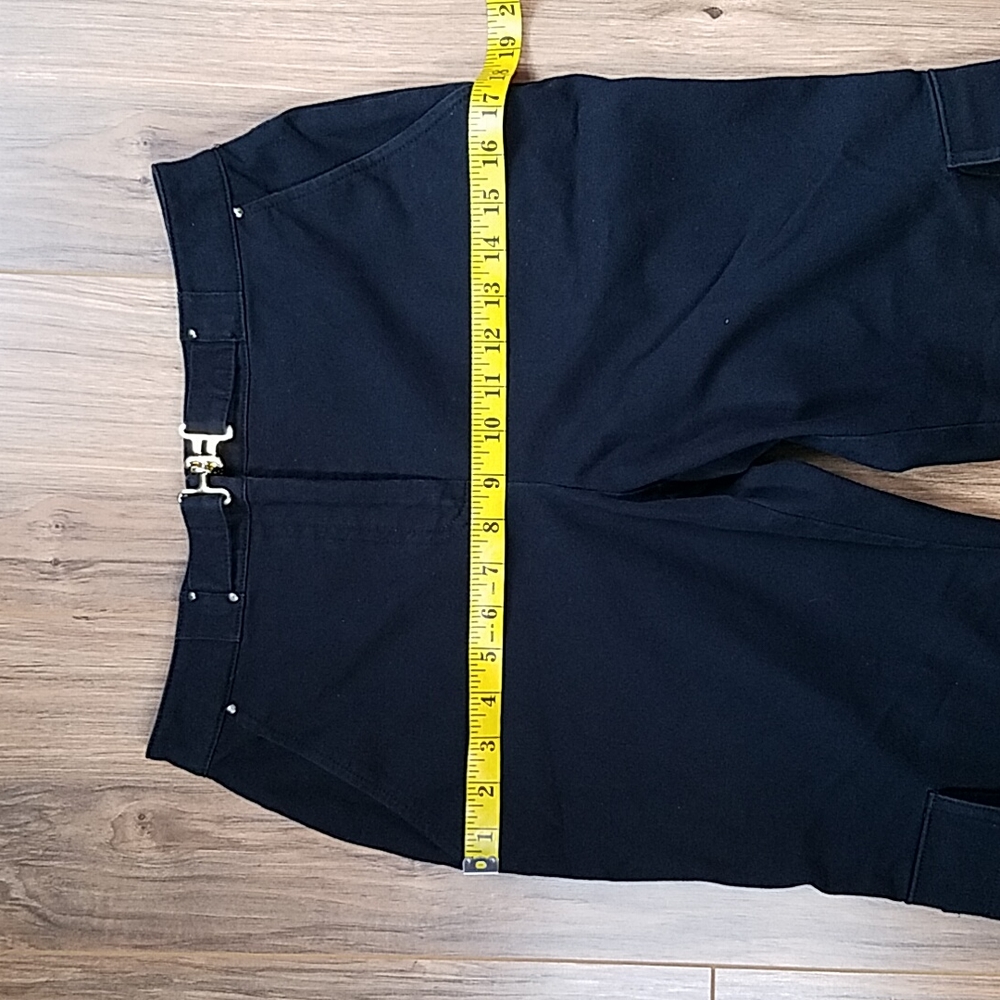 ST JOHN SPORT By Marie Gray Utility Cargo Black Cotton Spandex Pants 4 - Picture 13 of 17